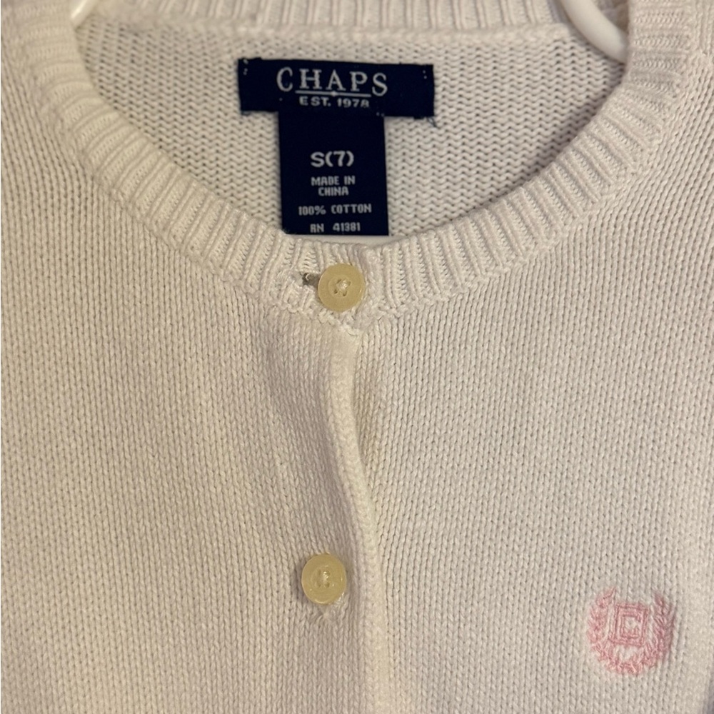 Chaps White Sweater Soft Knit Classic Style - Picture 4 of 4